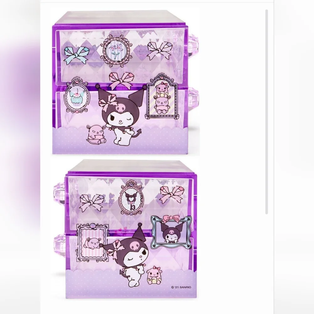 ☆ Sanrio Purple Kuromi Facted Crystal Cosmetic Stackable Organize Drawer